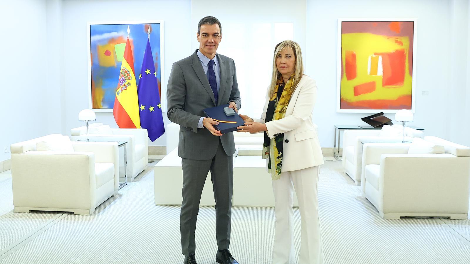 The Spanish president, Pedro Sánchez, and the president of the CGPJ, Isabel Perelló