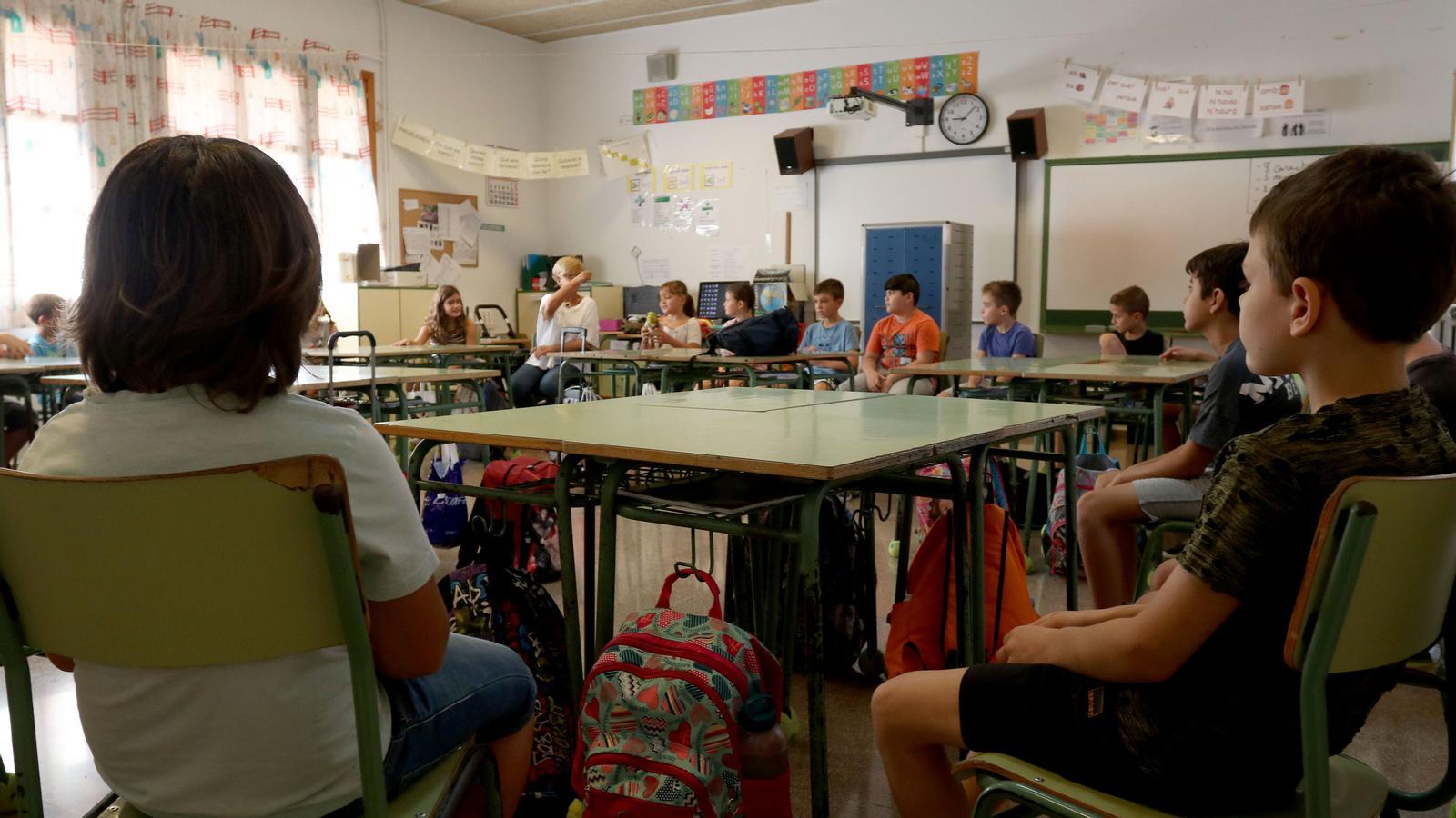Un aula de una escuela de Mallorca.