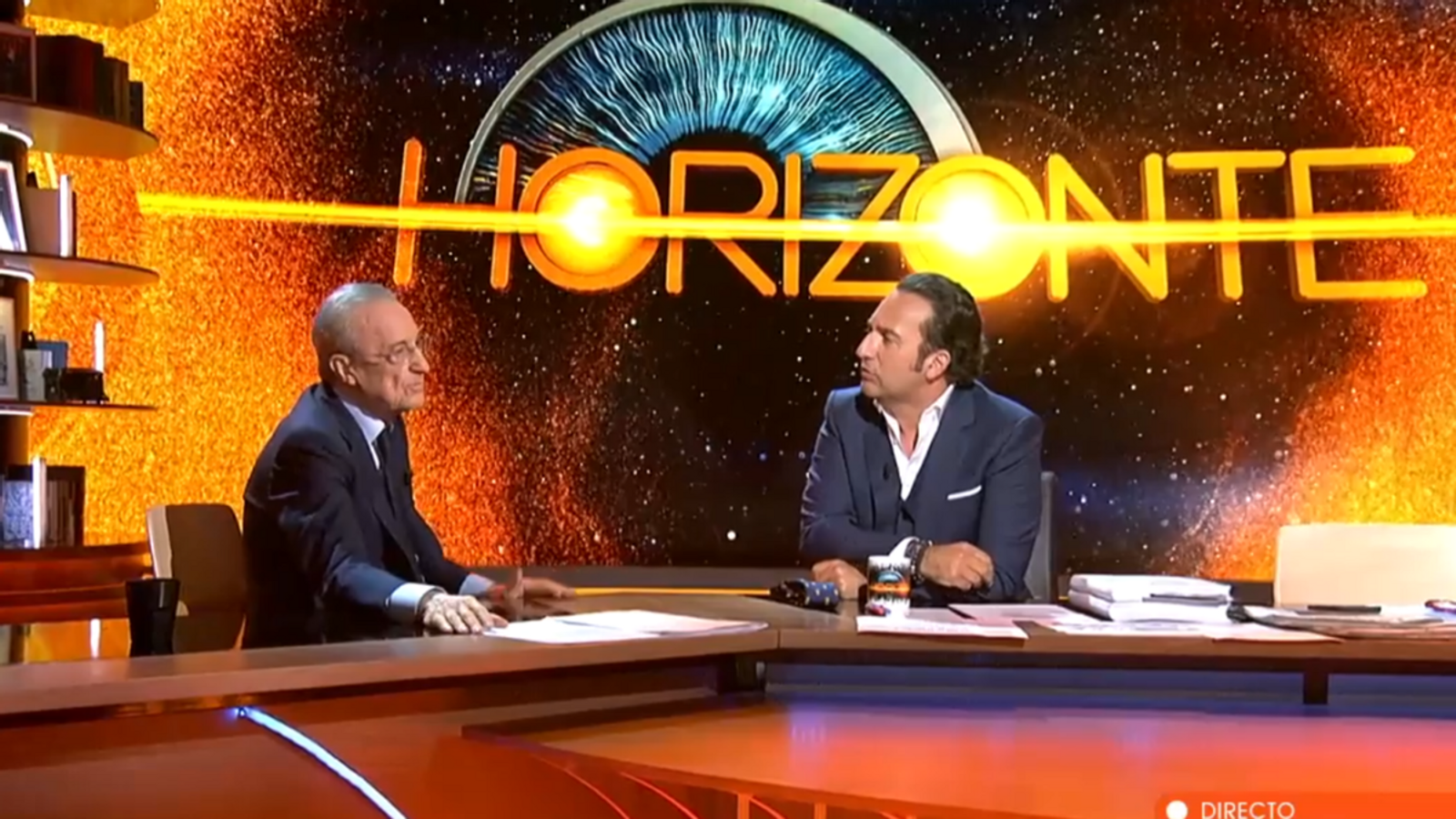Florentino Pérez con Íker Jiménez en 'Horizonte' en Cuatro, jueves por la noche.