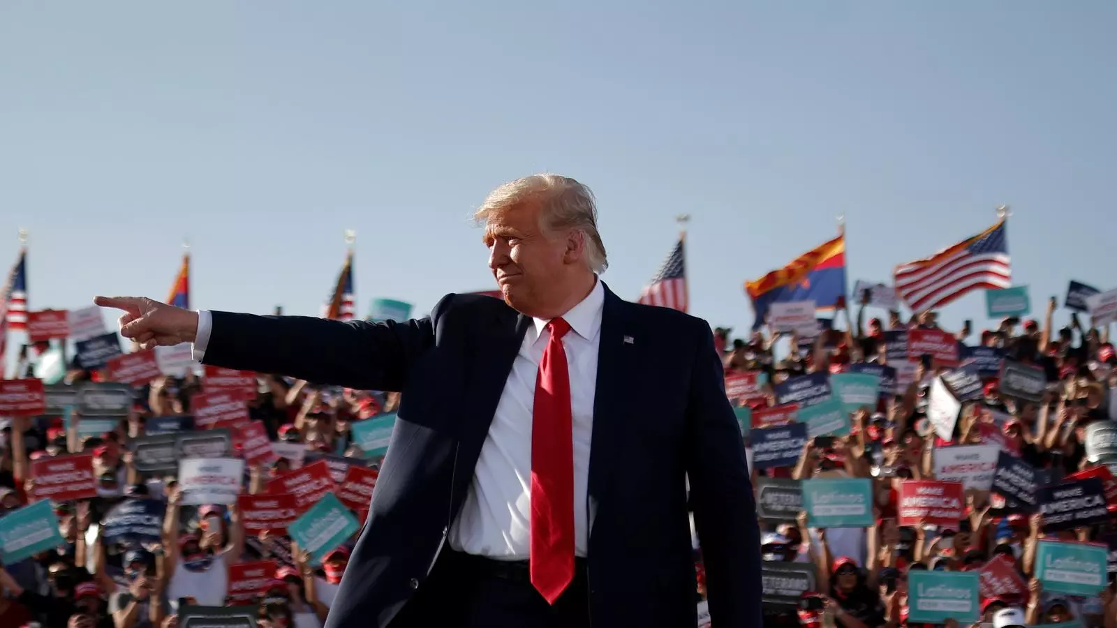 Doinald Trrump en un mitin a Arizona, el 19 d'octubre de 20202.