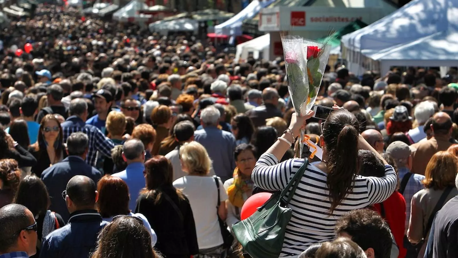 El centre de Barcelona és ple de gom a gom aquest Sant Jordi 2013 / PERE VIRGILI