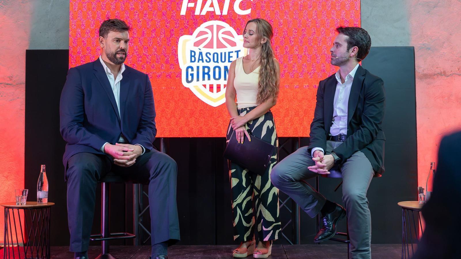 Marc Gasol, on the left, during the presentation.