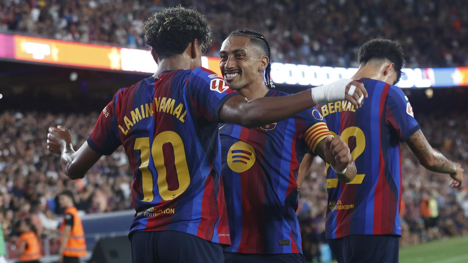 Lamine Yamal and Raphinha, scorers against Rayo
