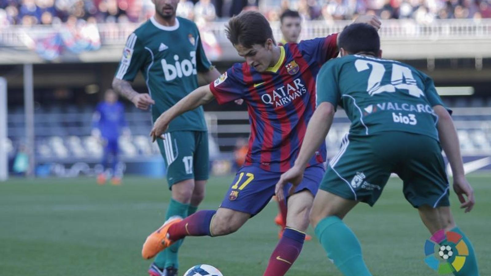 Denis Suárez, del Barça B, durant el partit contra la Ponferradina / LFP