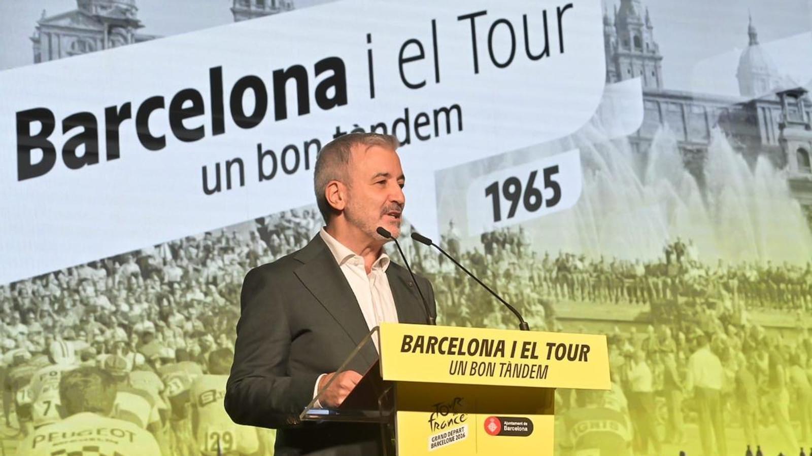 Jaume Collboni, mayor of Barcelona, speaking about the Tour de France