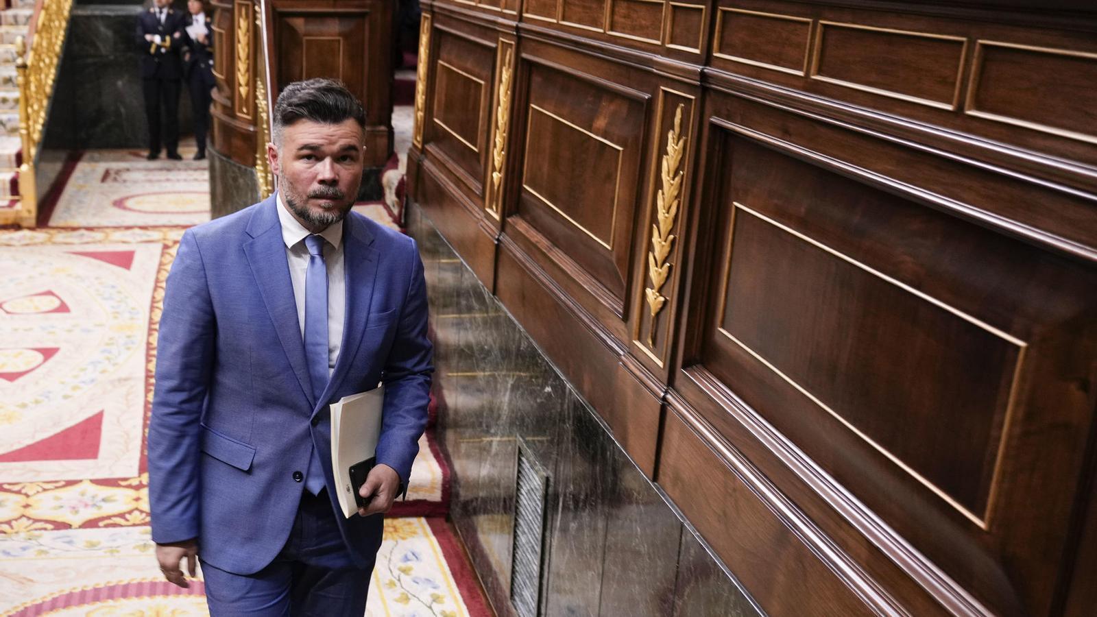 Gabriel Rufián leaving the Congress hemicycle last Wednesday