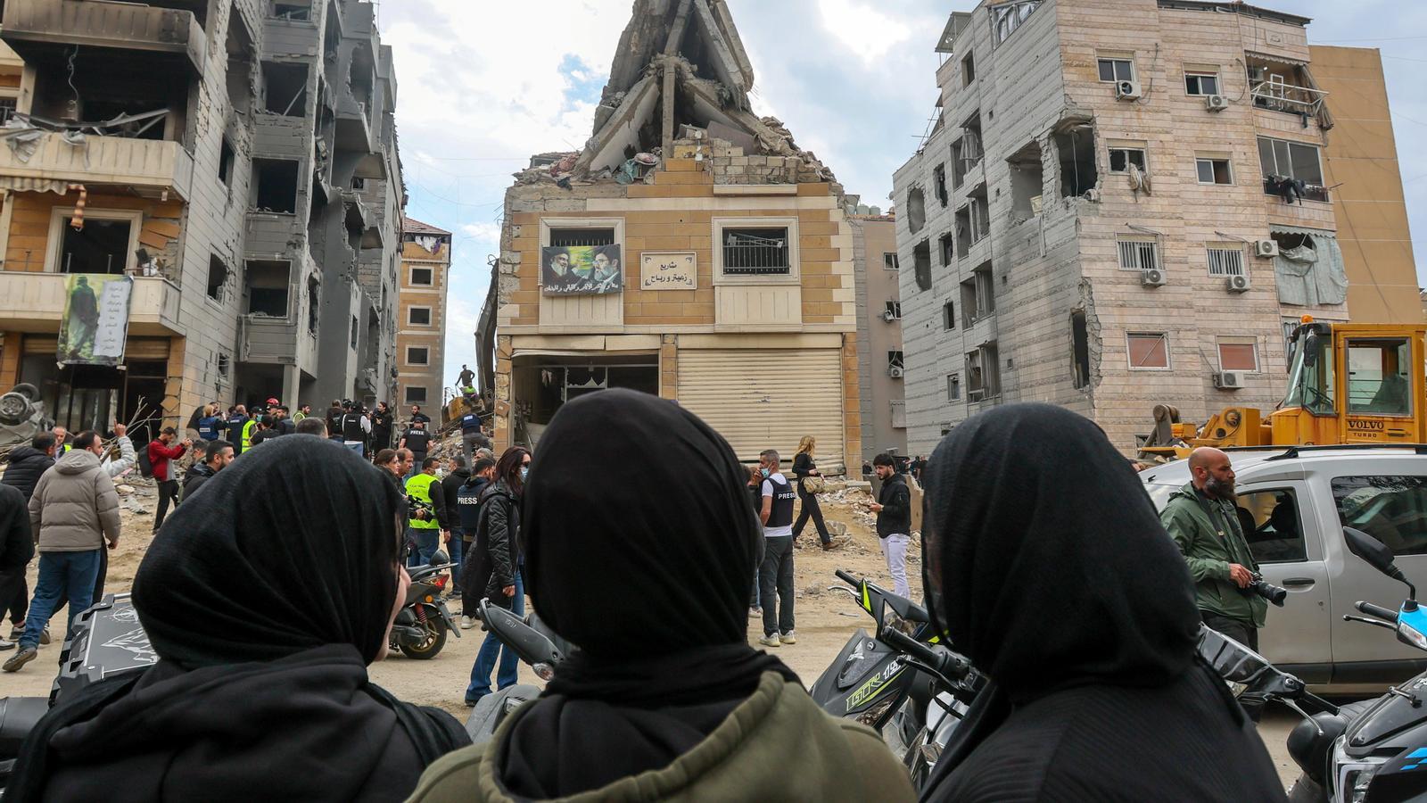 Destrucción en Beirut, en Líbano, después de un bombardeo israelí.