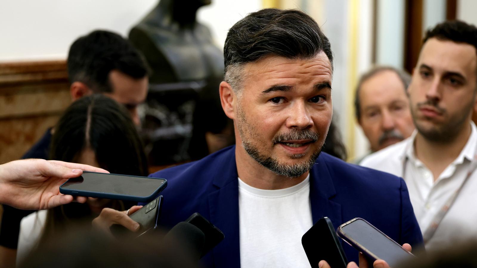 The ERC spokesperson in Congress, Gabriel Rufián, during a plenary session.