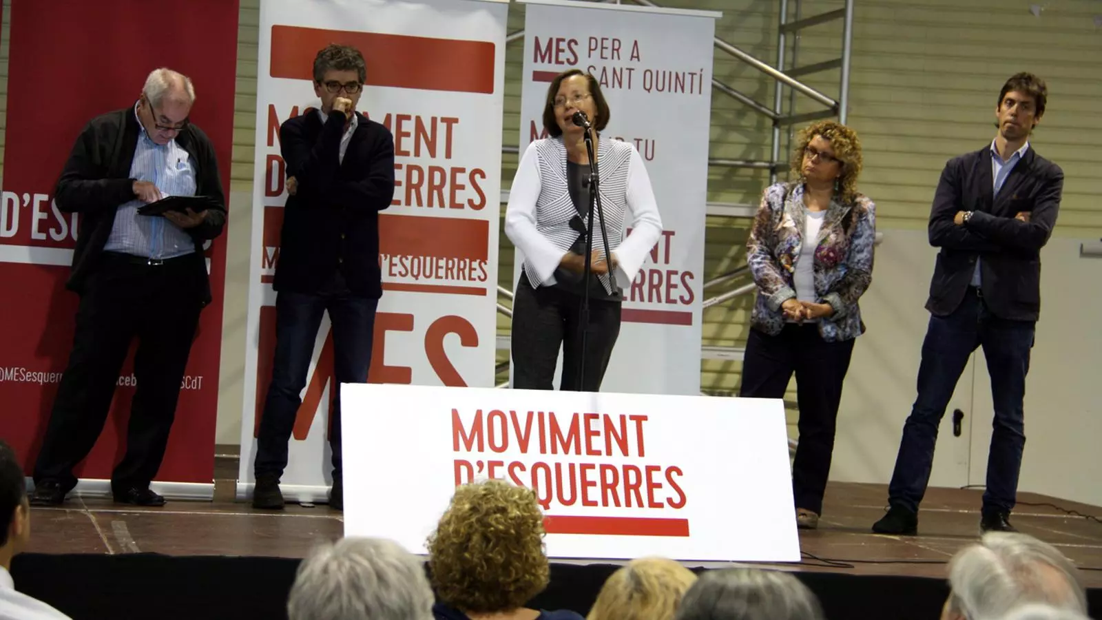 Montserrat Tura adreçant-se als candidats de MES /ACN