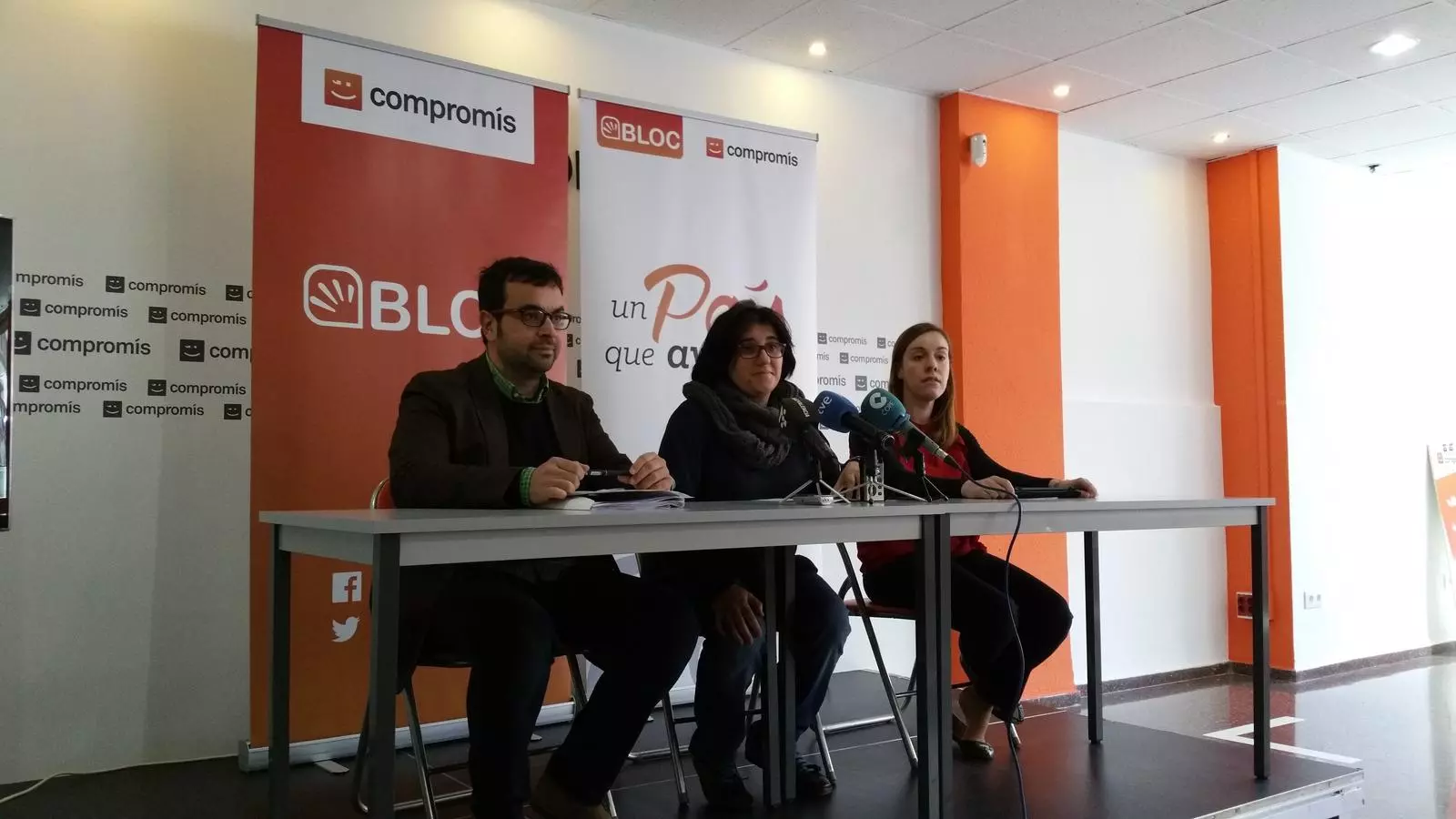 Ximo López, Rosella Antolí i Dolors Gimeno, són els responsables de la comissió organitzadora del 7è congrés del Bloc.