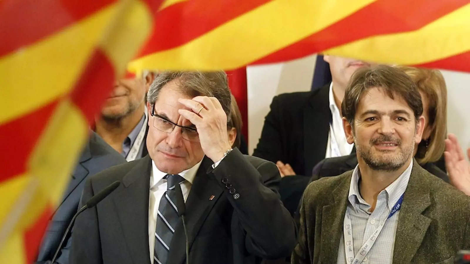 Artur Mas i Oriol Pujol, després de saber el resultat de les eleccions del 25-N / REUTERS