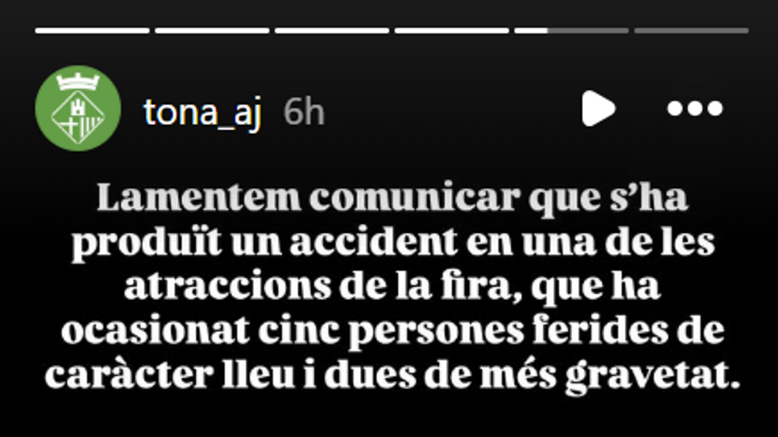 Comunicado del Ayuntamiento de Tona en las redes sociales