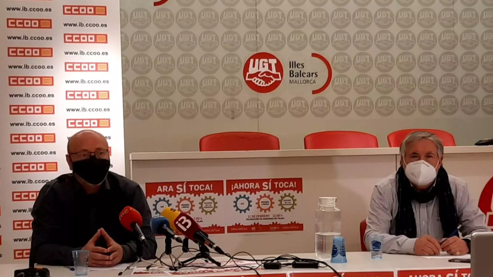 UGT i CCOO de les Balears se sumen a la mobilització prevista per l'11 de febrer en l'àmbit Estatal per reclamar la pujada del salari mínim