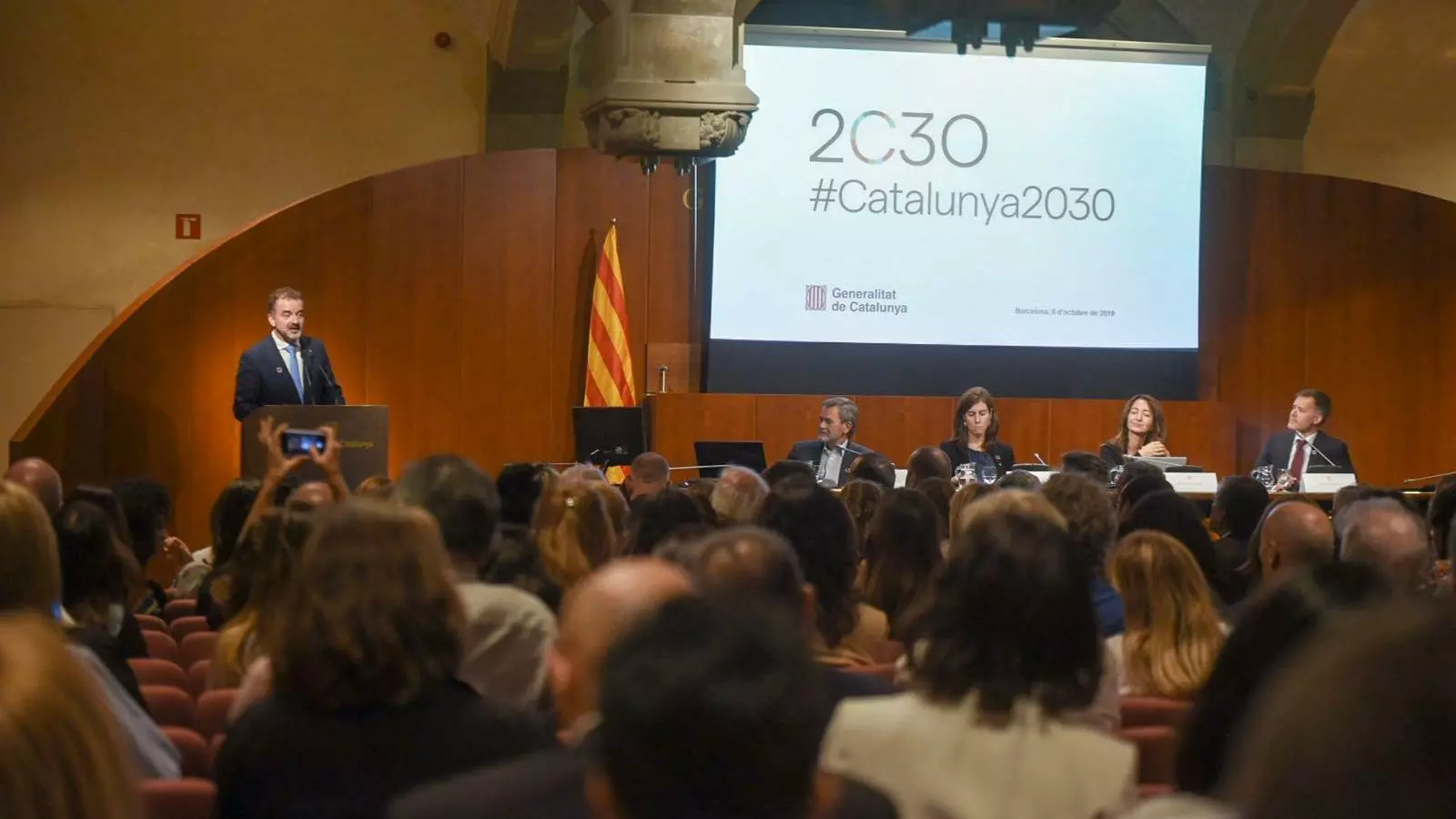 El conseller Alfred Bosch, durant la presentació dels compromisos de l'Agenda 2030 / DEPARTAMENT D'ACCIÓ EXTERIOR