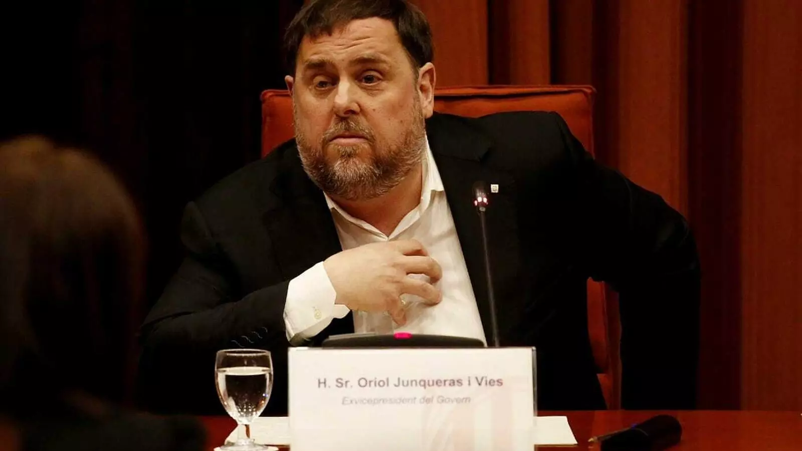 El president d'ERC, Oriol Junqueras, aquest dimarts al Parlament.