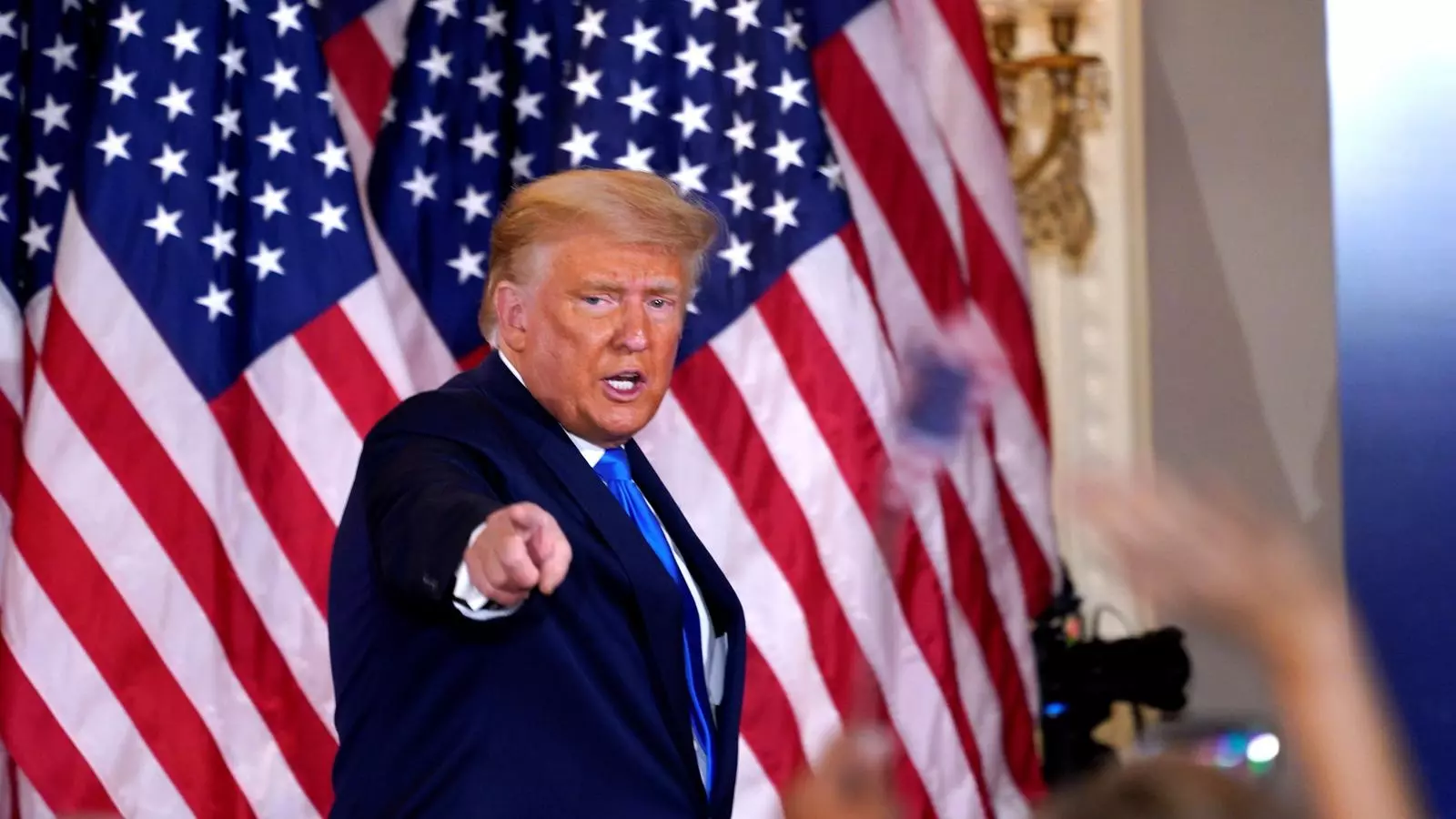 El president dels EEUU, Donald Trump, en un moment de la seva intervenció durant la nit electoral a la Casa Blanca