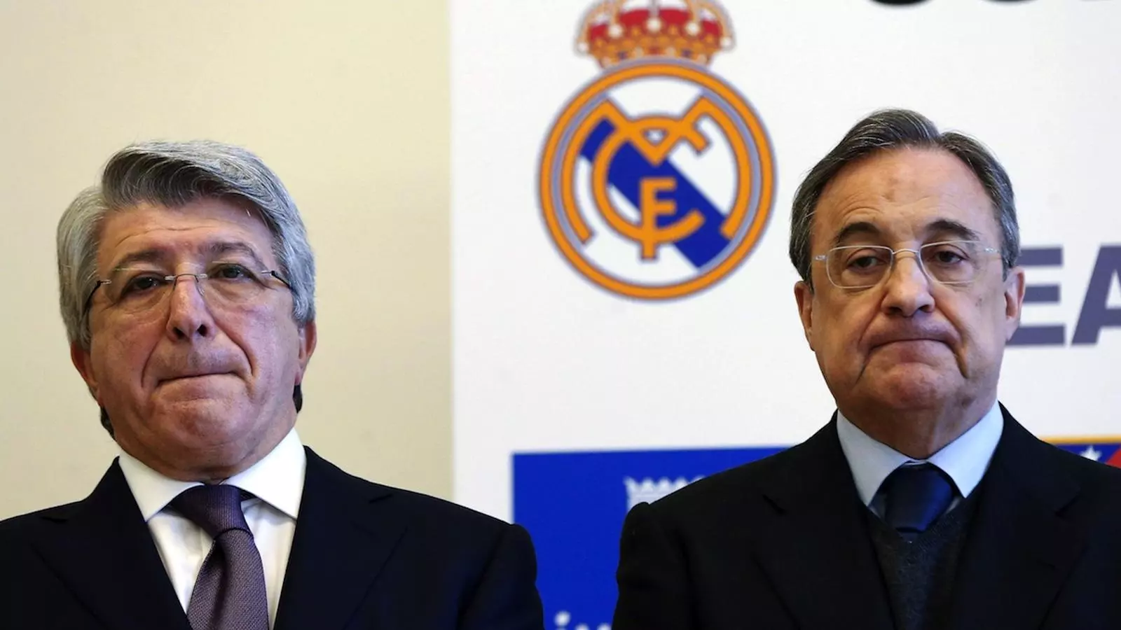 Enrique Cerezo i Florentino Pérez, presidents de l'Atlètic i del Reial Madrid / JUAN CARLOS HIDALGO / EFE