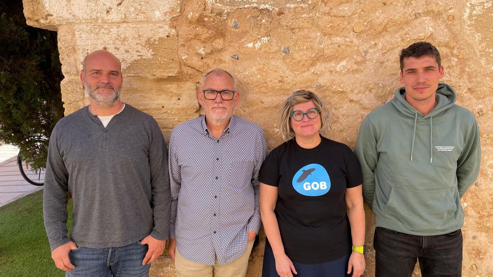 From left to right, Miquel Amorós (ANACA), Toni Mostel (ANACA), Tonina Siquier (GOB) and Ignasi Cifre Marine Roots.
