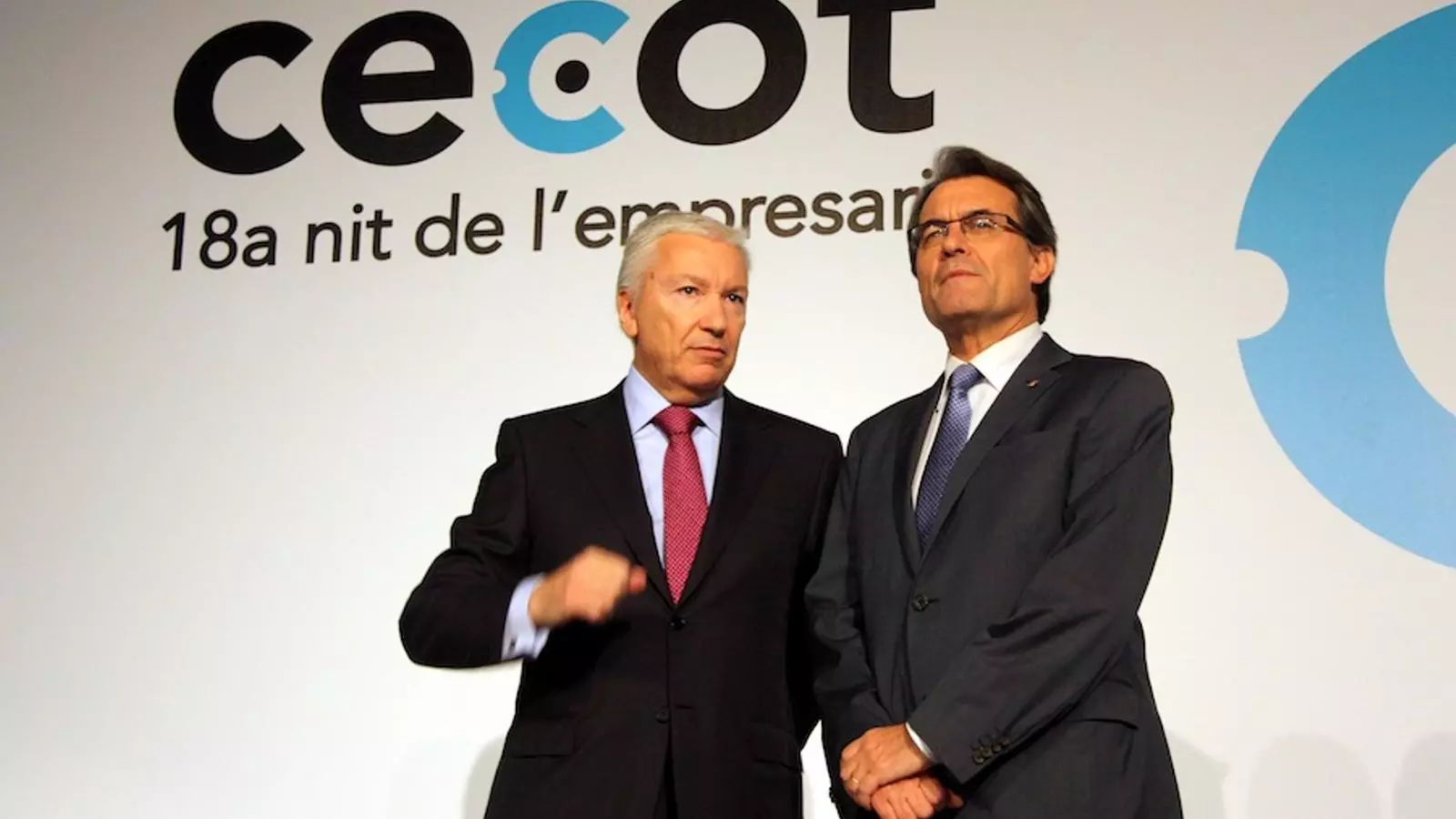 El president de la patronal CECOT, Antoni Abad, i el president de la Generalitat, Artur Mas / ACN