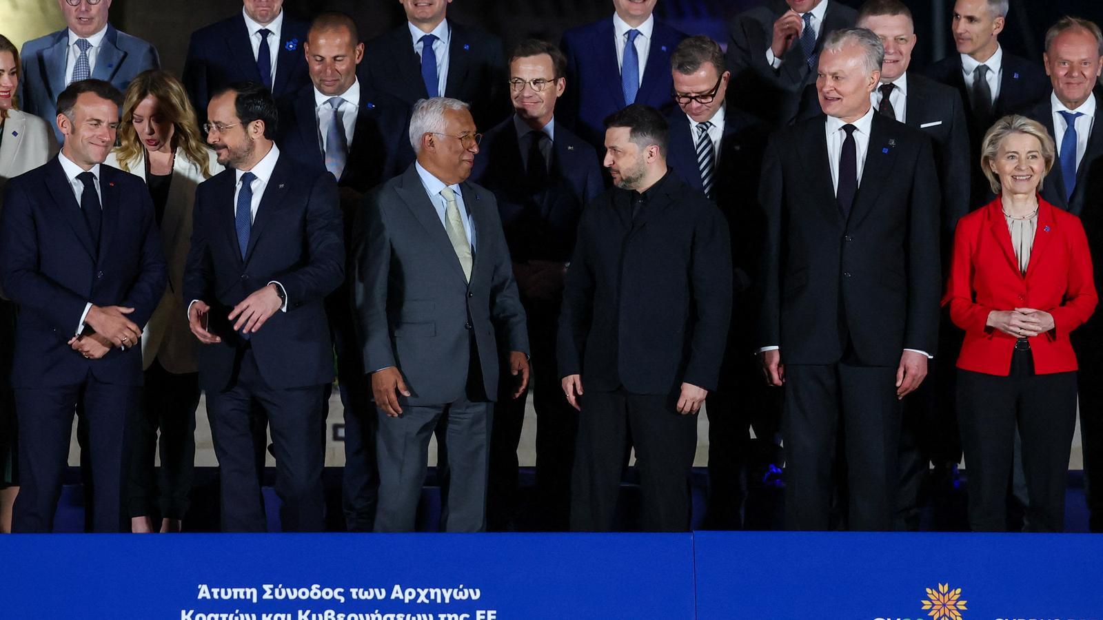 Foto de familia de la cumbre europea de Chipre de la semana pasada.