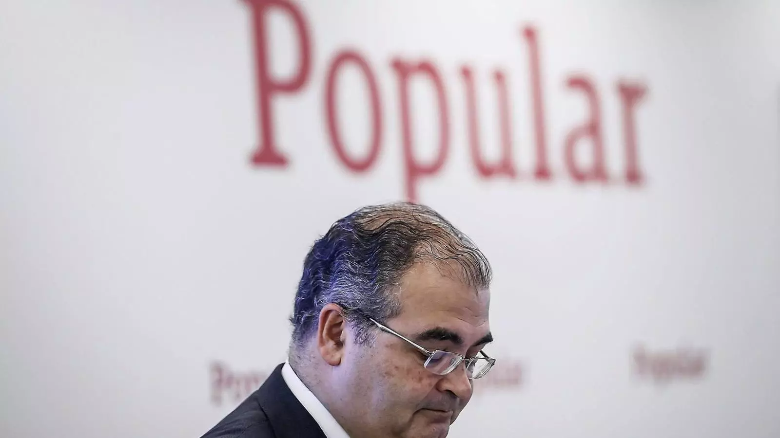 El president del Popular, Ángel Ron, ahir, en la seva última compareixença abans de ser substituït per Emilio Saracho.
