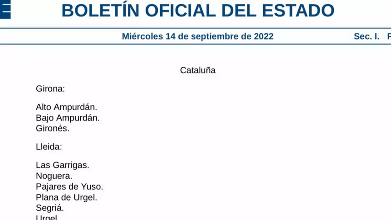 La polèmica publicació del BOE.