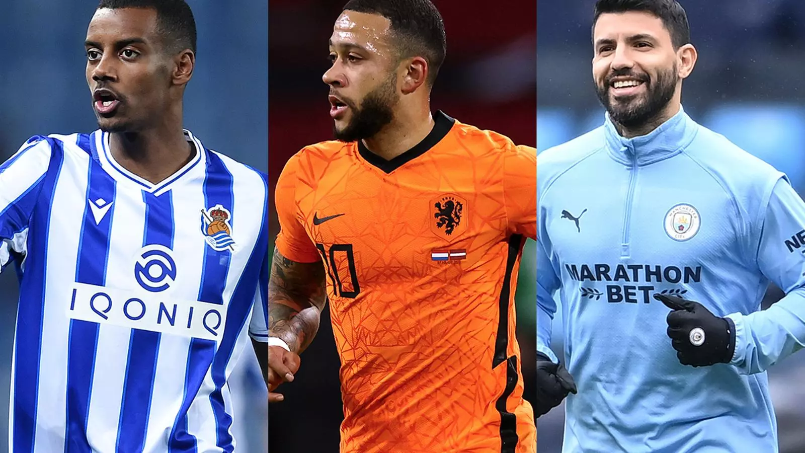 Alexander Isak, Memphis Depay i Sergio Kun Agüero
