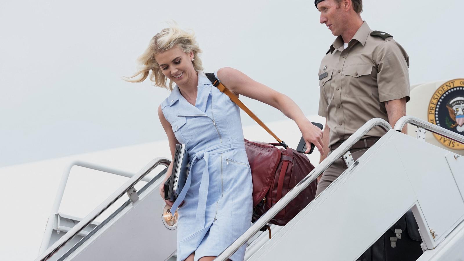 Natalie Harp disembarking from Air Force One