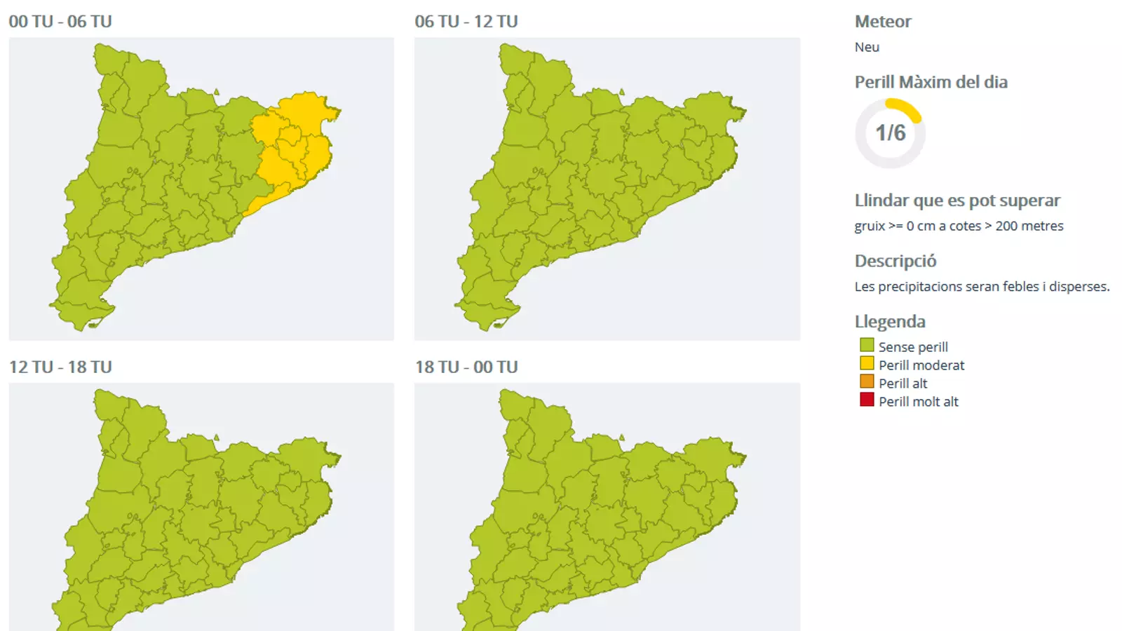 Avís per neu per la matinada de demà.