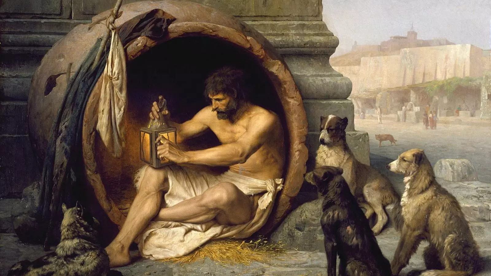 Quadre del 1880 de Jean Léon Gérôme on s'hi veu Diògenes Laerci