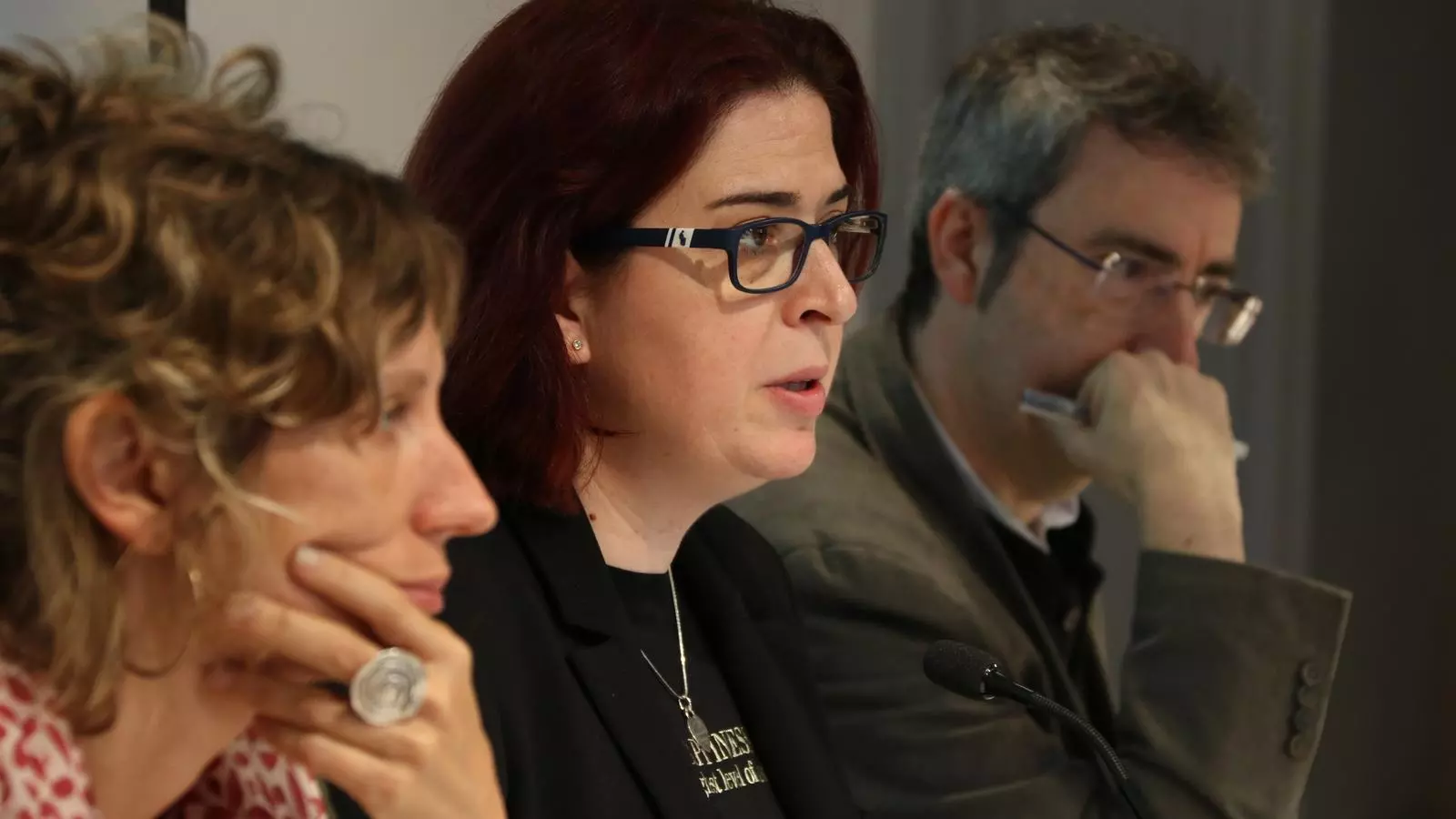 Gemma Rodríguez, Àngels Gregori i Jaume Subirana, aquest matí.