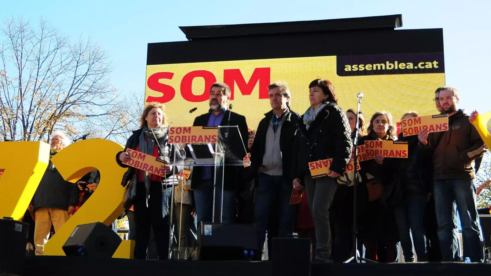 Jordi Sànchez, durant el parlament a l'acte de l'ANC al Parc de la Ciutadella / ANC