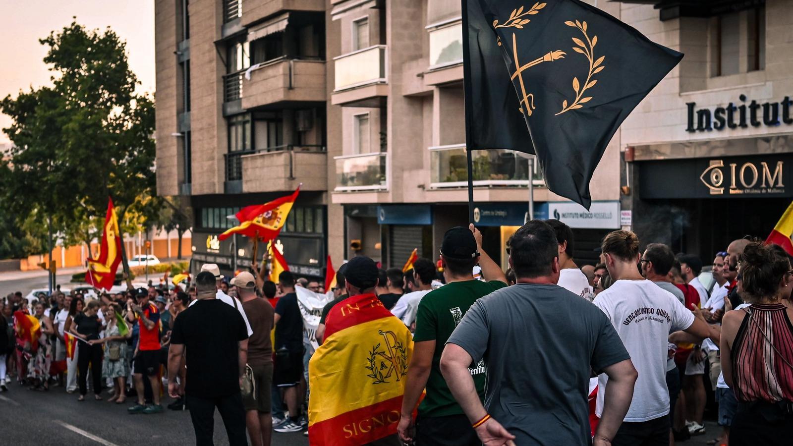 Concentració d'Identitas davant la seu del Marroc el passat 4 d'agost Palma