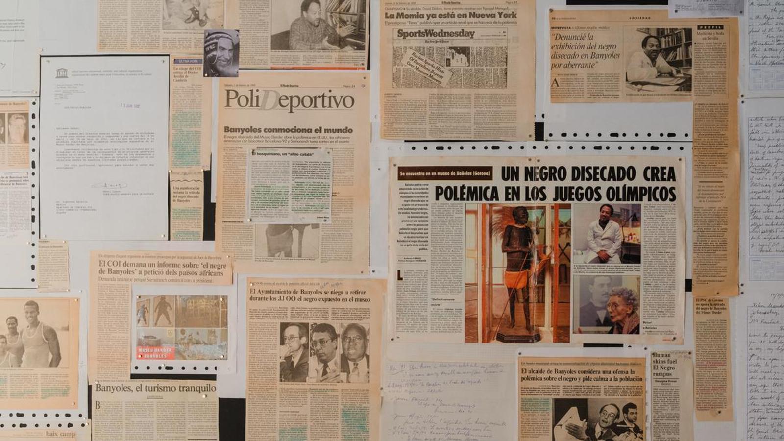 Recopilaciones de prensa sobre el Negro de Banyoles, dentro de las exposiciones sobre el legado del Bòlit de Girona.