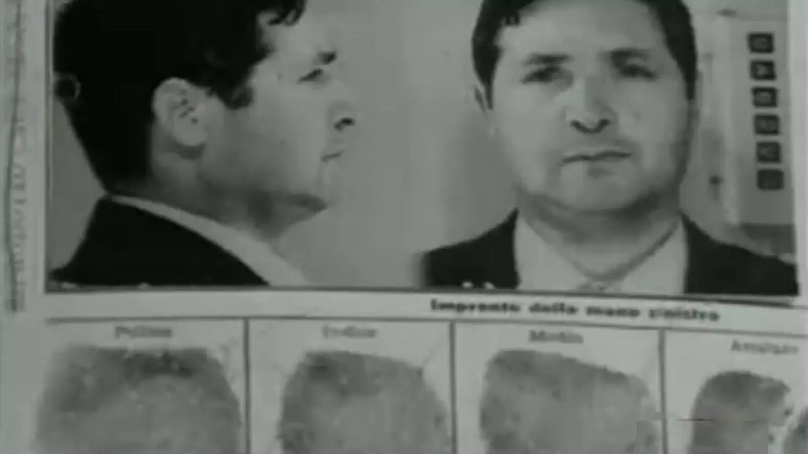 Fitxa policial de Salvatore Riina, àlies Totó Riina, el més important líder de la Cosa Nostra