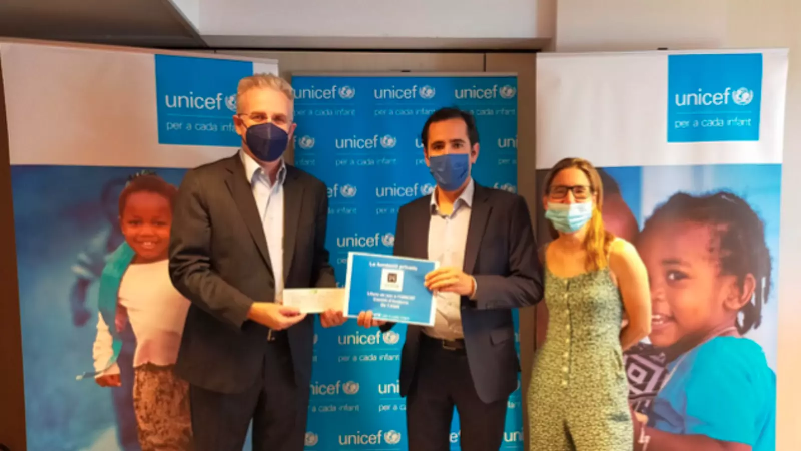La donació de la Fundació Armor a Unicef.