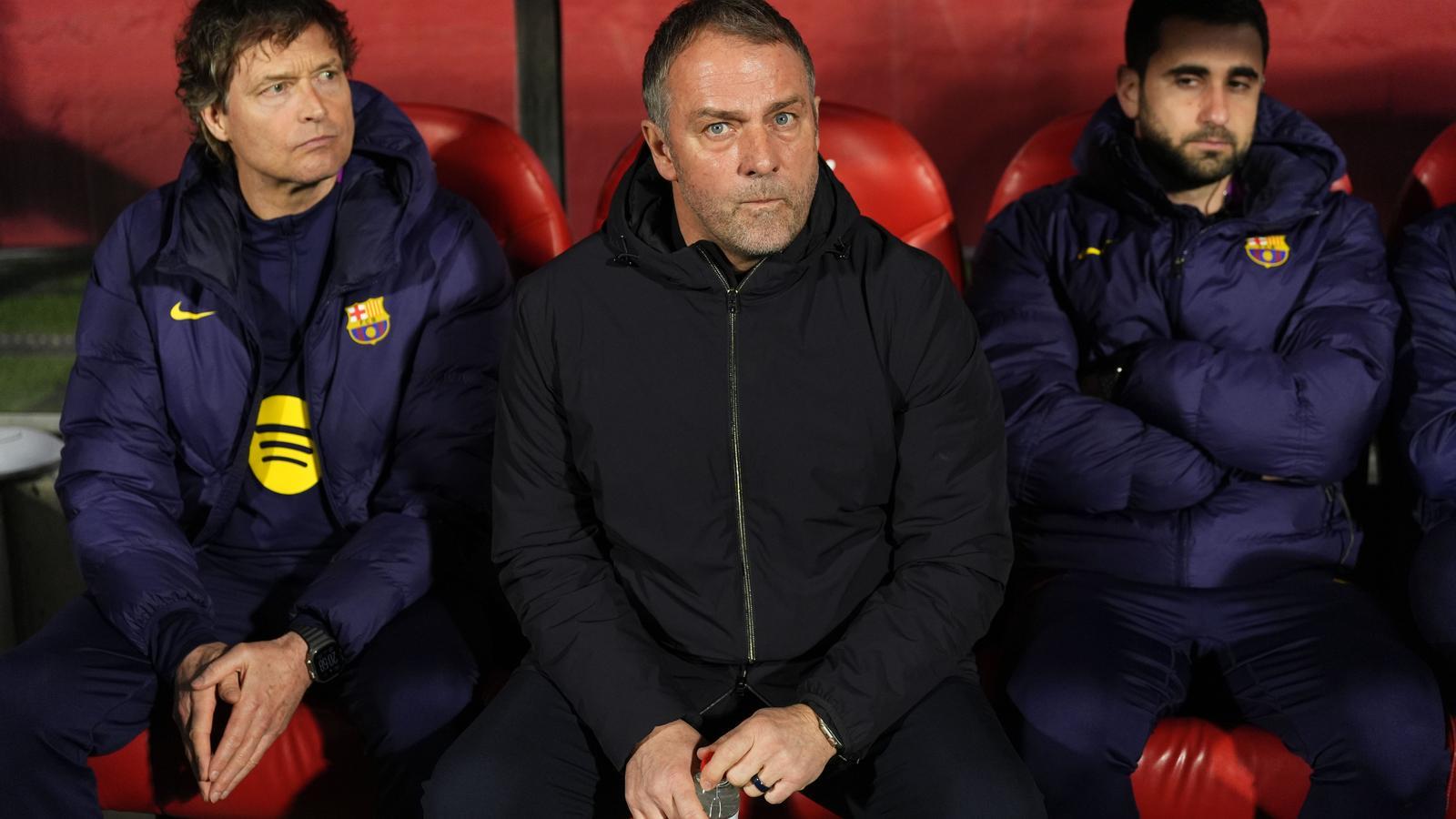 Hansi Flick on the Montilivi bench