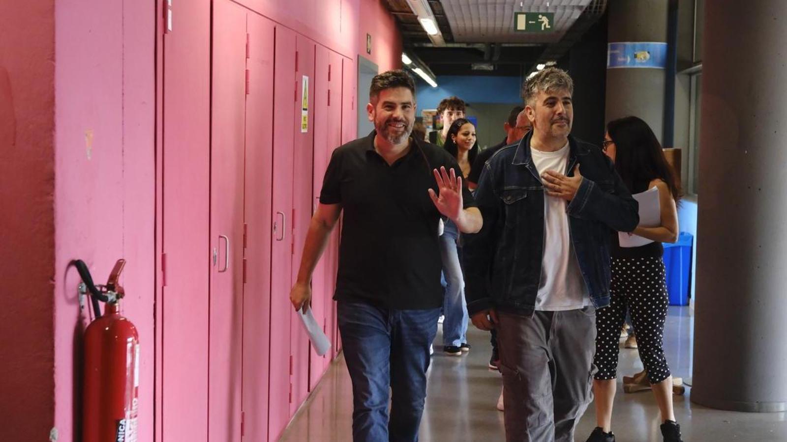 Jose and David Muñoz, the Estopa, at the Faculty of Geography and History of the University of Barcelona.