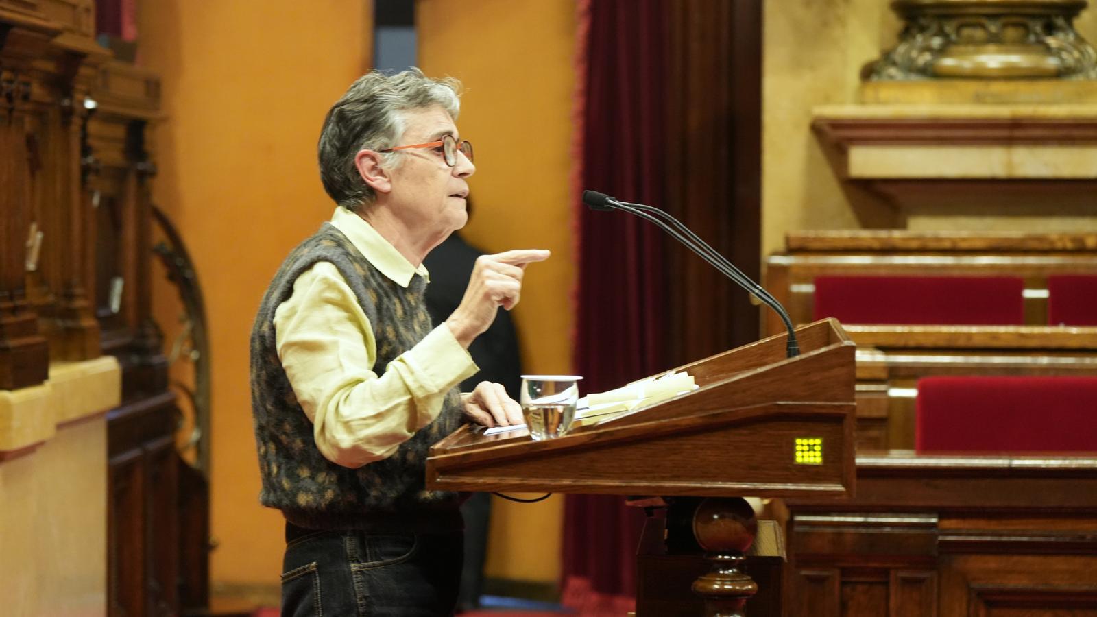 La consejera de Salud, Olga Pané, durante el pleno de este martes.