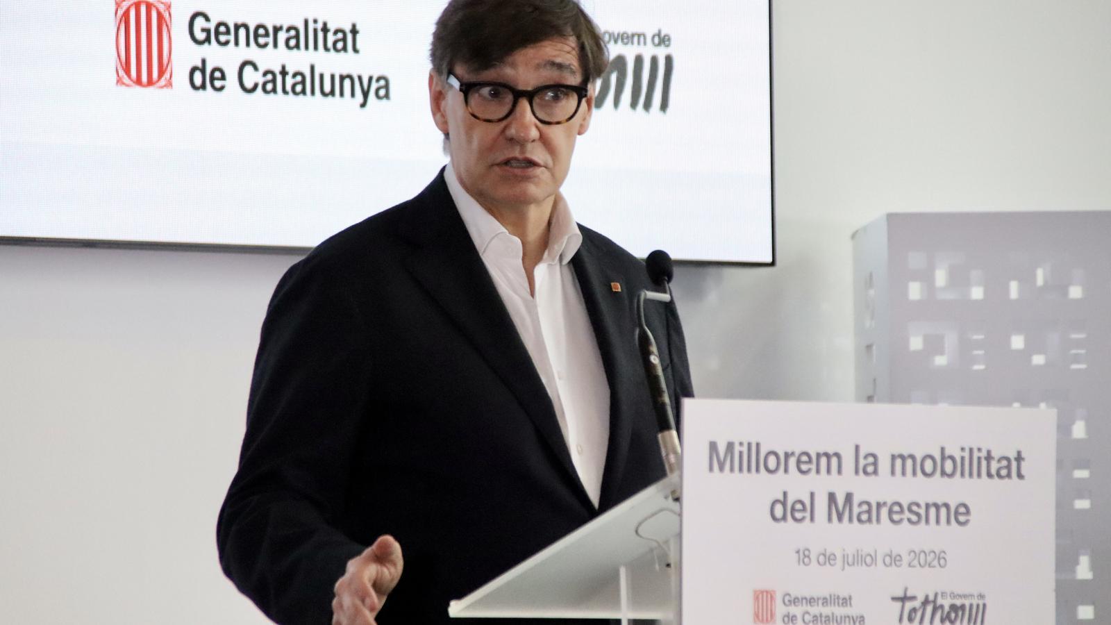 Salvador Illa this Saturday at an event at TecnoCampus in Mataró.