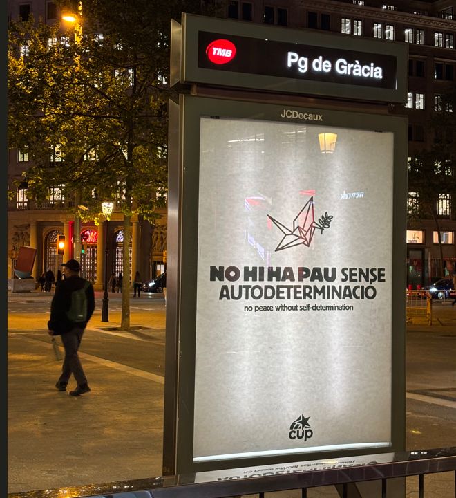 Cartell de la CUP per la cimera