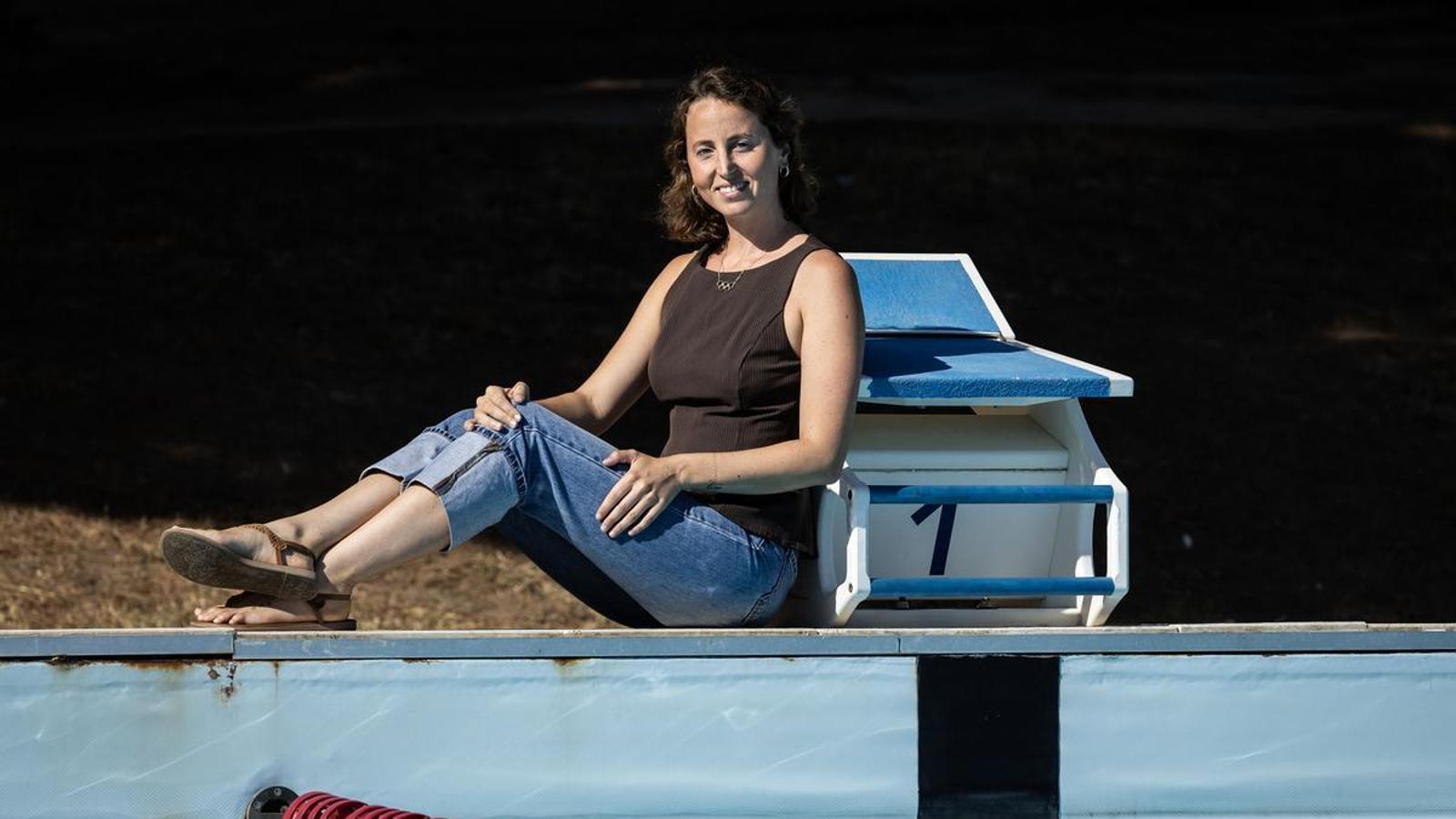 The artistic swimmer Paula Ramírez, who has announced her retirement, at the High Performance Centre (CAR) of Sant Cugat del Vallès.