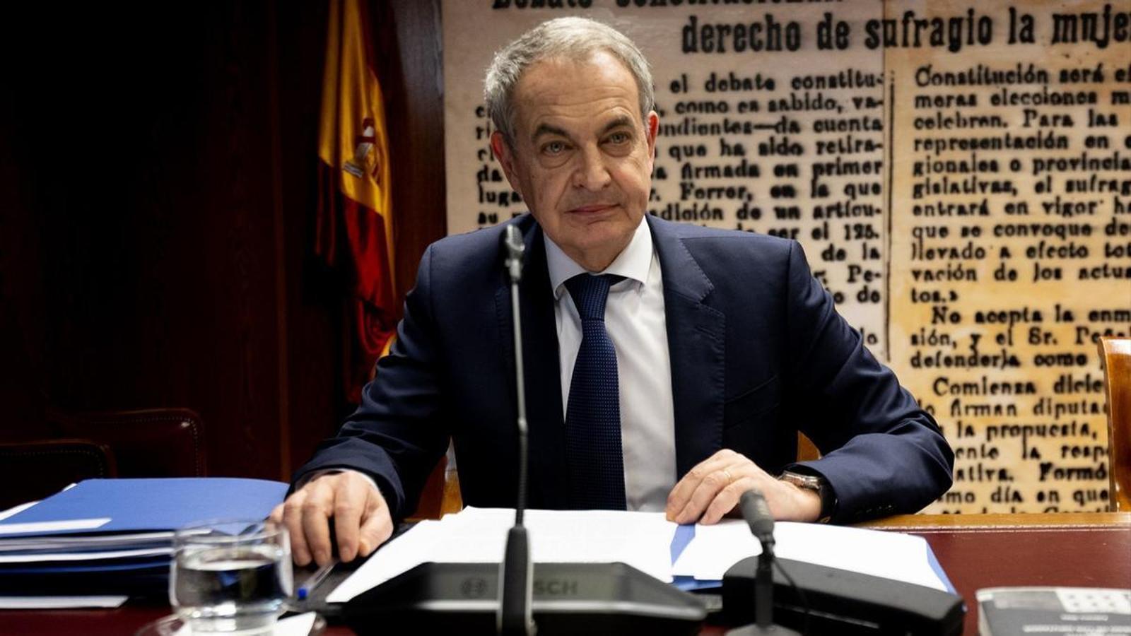 José Luis Rodríguez Zapatero appearing before the Koldo case investigation commission of the Senate