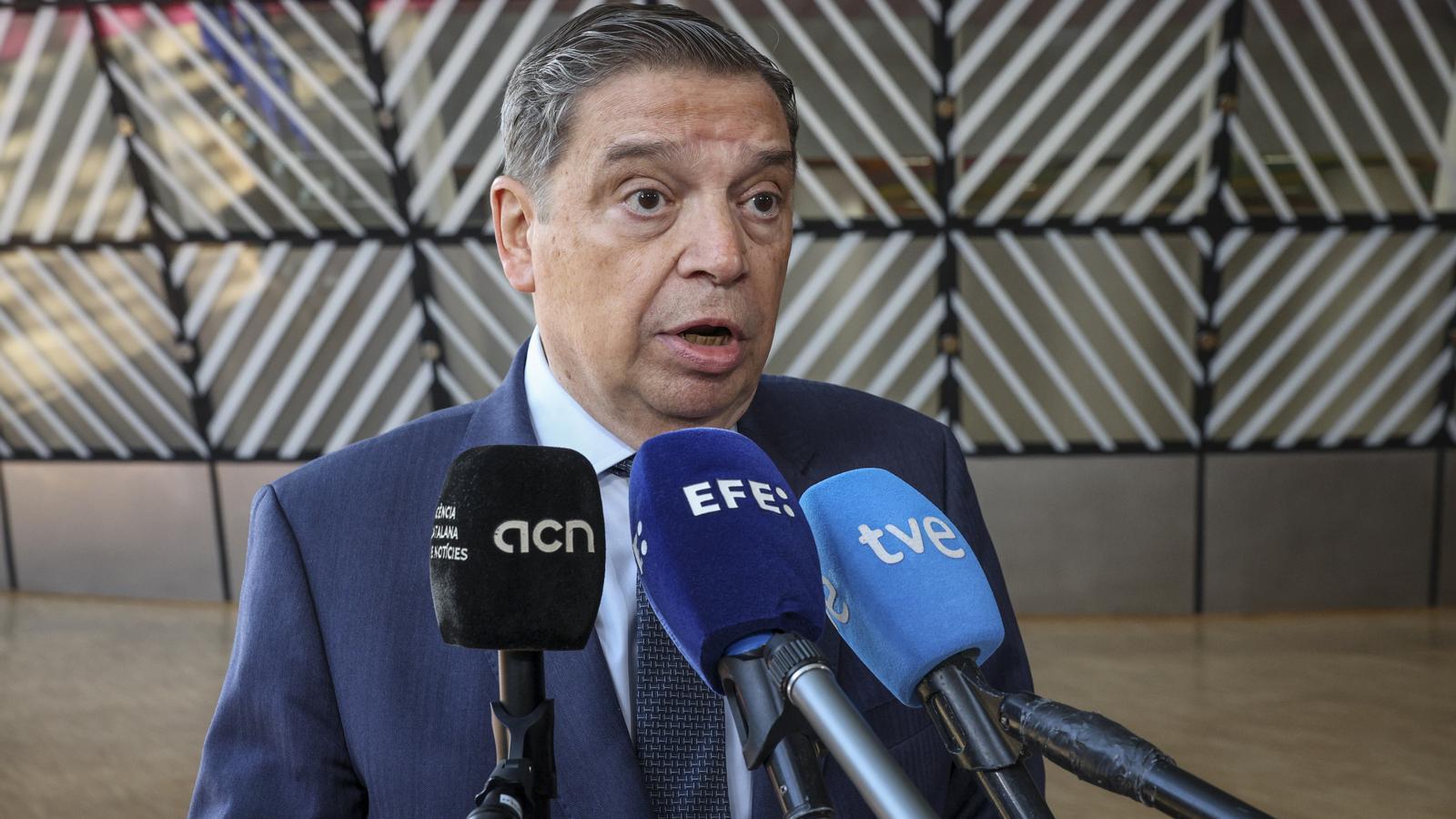 The Minister of Agriculture, Fisheries and Food, Luis Planas, at the EU Council on Monday.