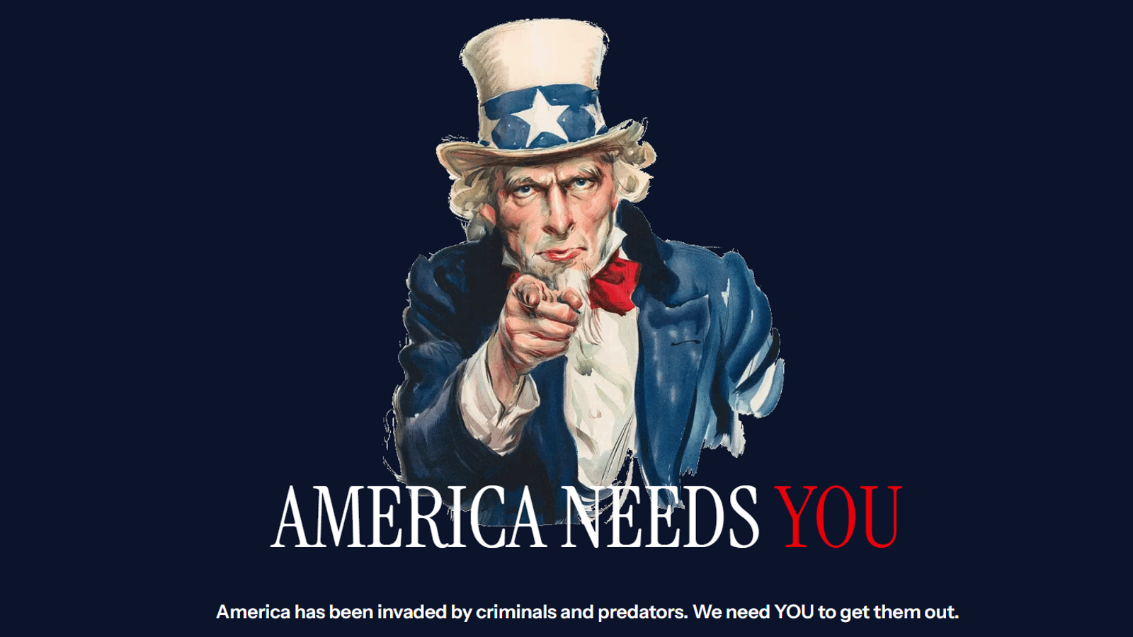 The ICE website has revived Uncle Sam's poster to recruit agents.