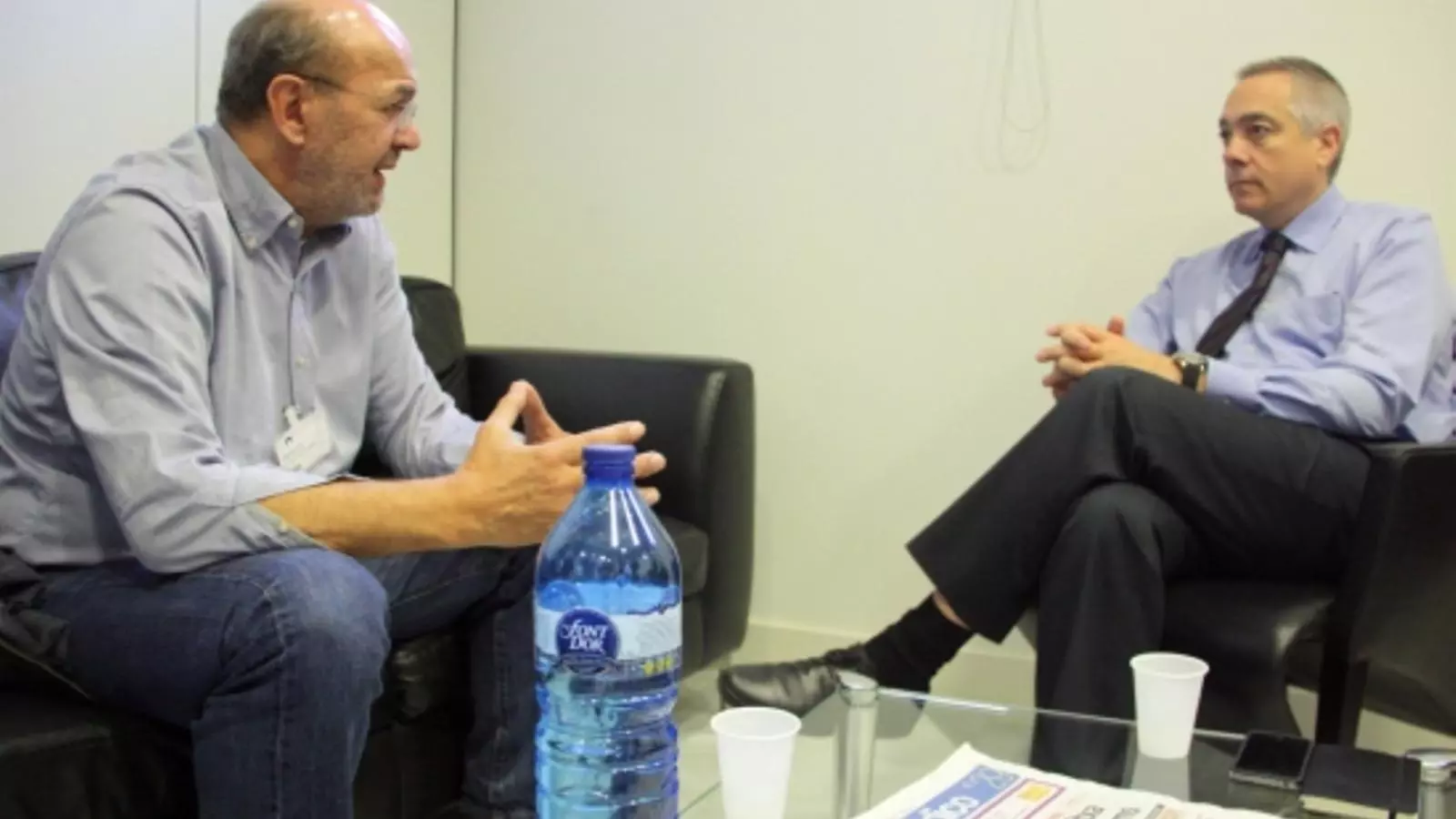 Pere Navarro i Joan Carles Gallego, reunits al Parlament. / ACN