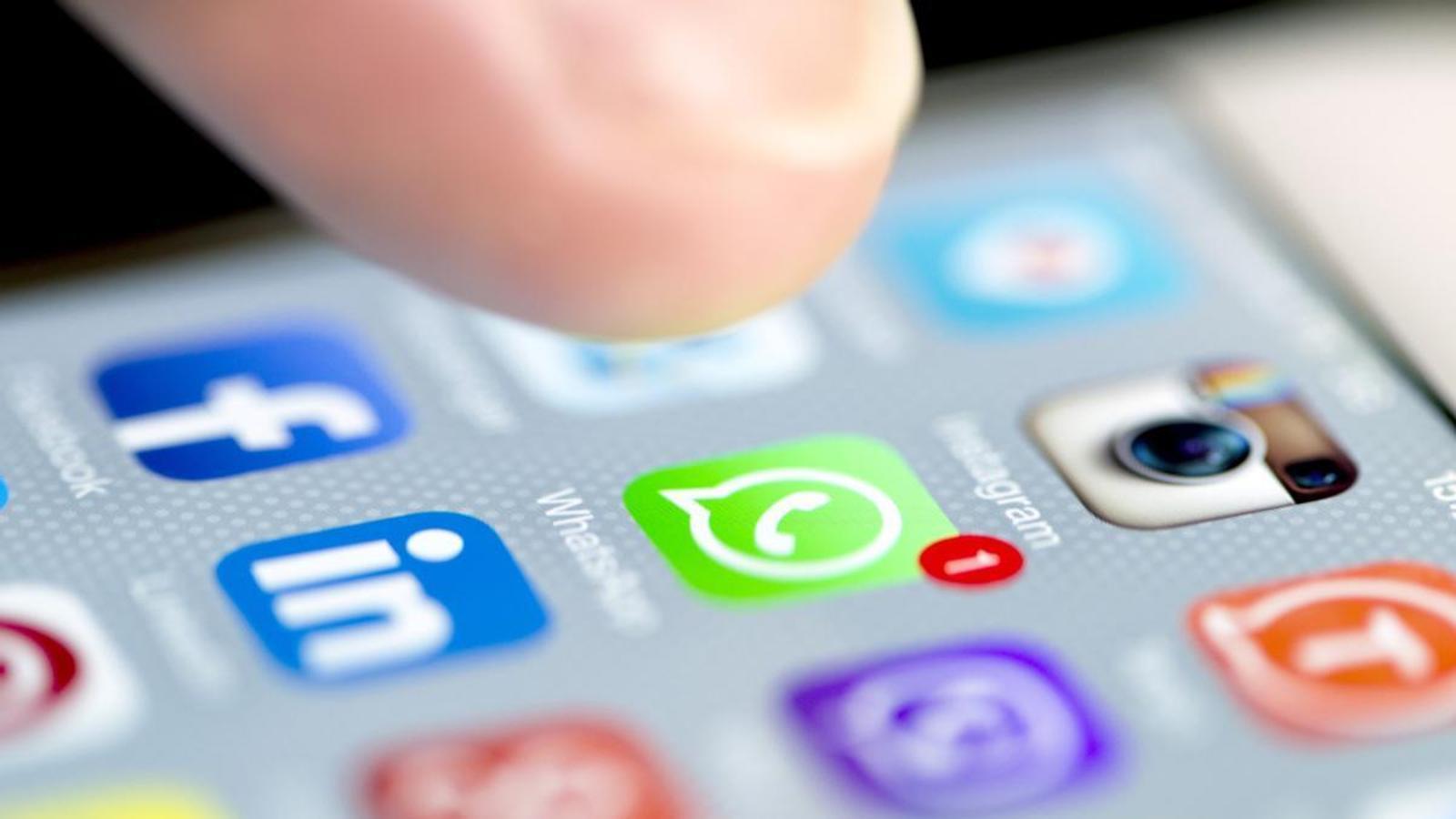 Using WhatsApp on the mobile.