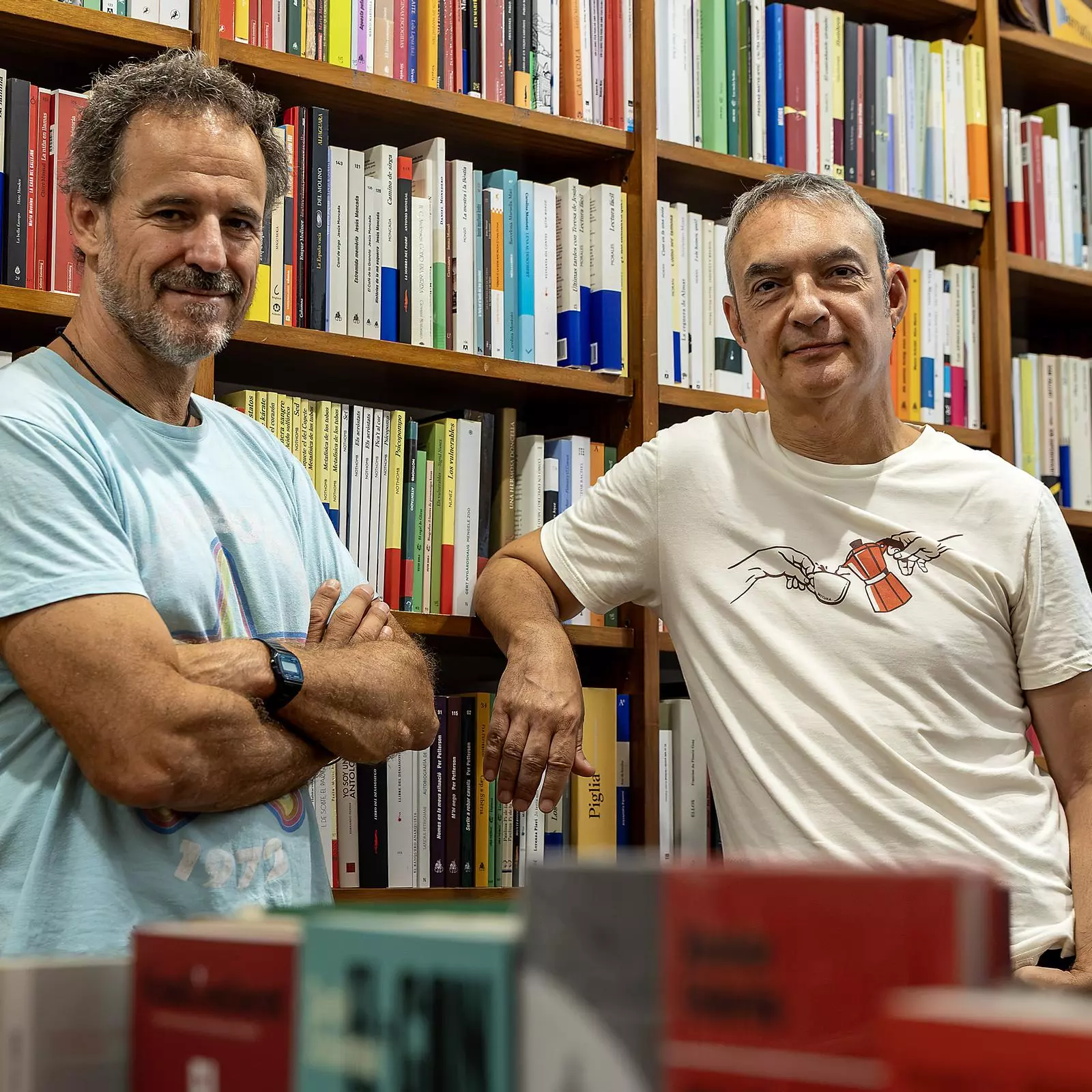 Los escritores Lluís Llort y Lluís Riera