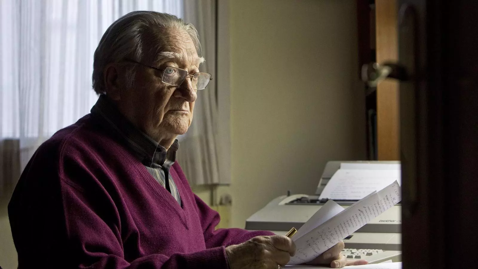 Màrius Sampere, el 2014 a casa seva