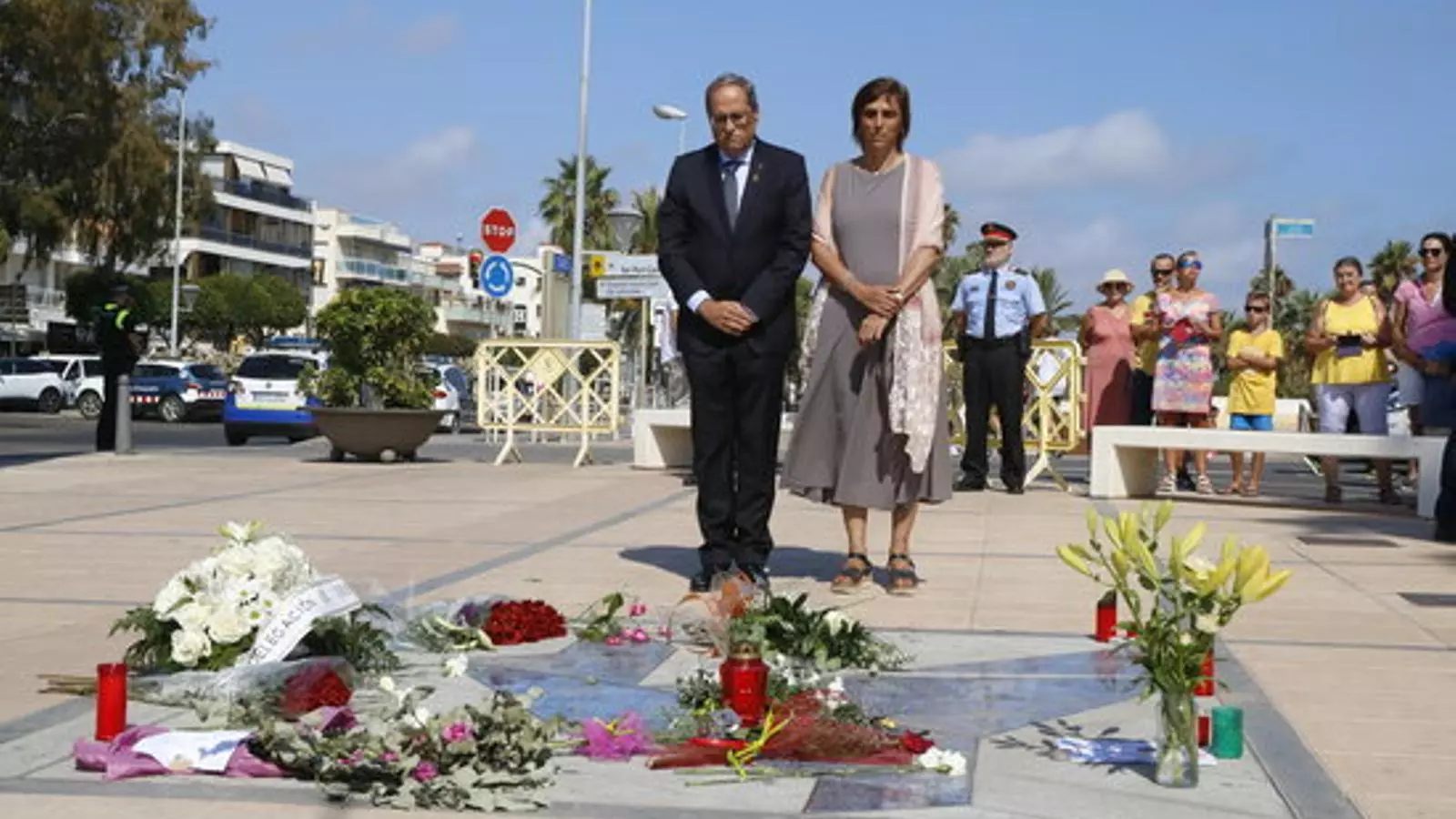 El president Torra, amb la seva dona, aquest diumenge a Cambrils
